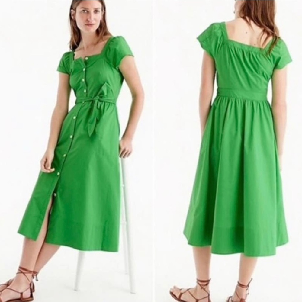 J.crew Poplin Button Front Midi Dress size 00